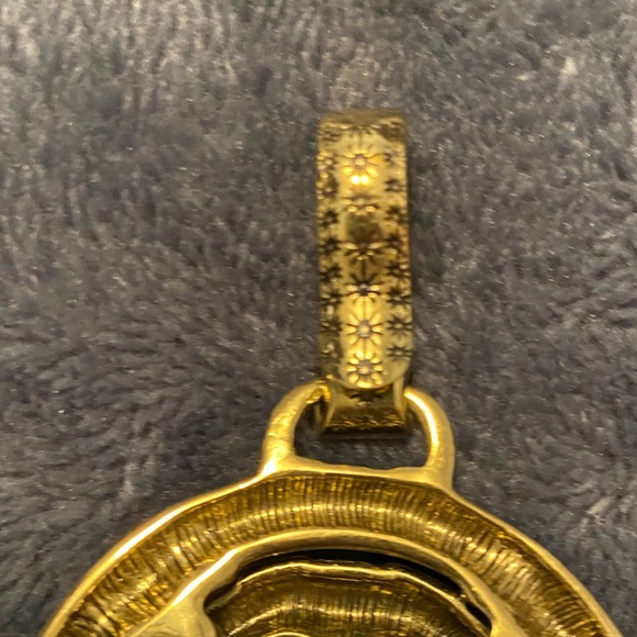 Heidi Daus Gold and Black Necklace with Turquoise Gem - Picture 8 of 8